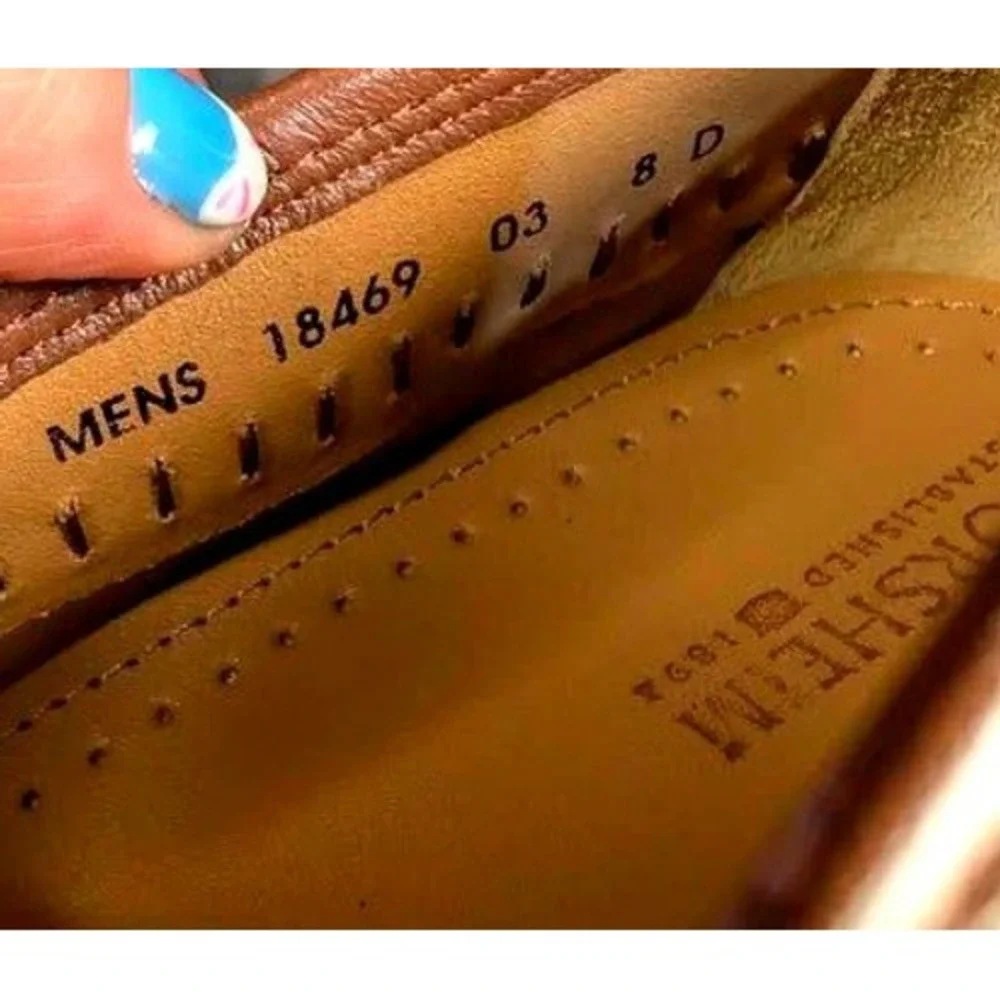 NIB~Florsheim Pisa 18469 Cognac Leather Croc Print Tassel Loafers~Men's Size 8 D